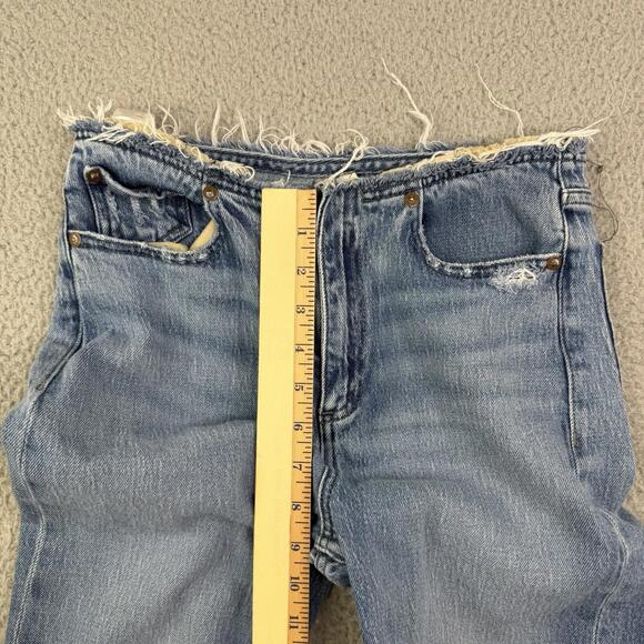 Rag & Bone Peyton Mid-Rise Bootcut Frayed Hem & Waist Blue Jeans Women's 24x30 - Picture 5 of 14